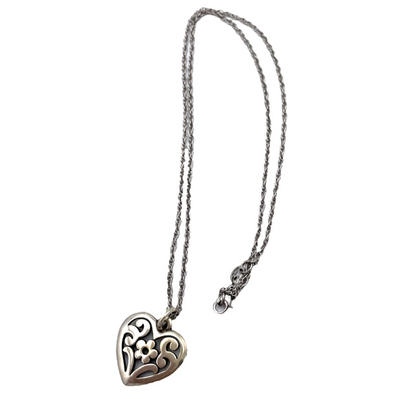 James Avery Jewelry - James Avery retired Floral Heart Pendant 18" Chain 925S